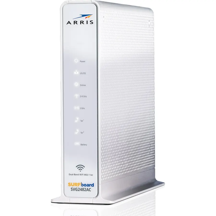 ARRIS SURFboard SVG2482AC DOCSIS 3.0 Cable Modem & AC2350 Wi-Fi Router , Comcast Xfinity Internet & Voice , Four 1 Gbps Ports , 2 Telephony Ports for Digital Voice , Up to 800 Mbps