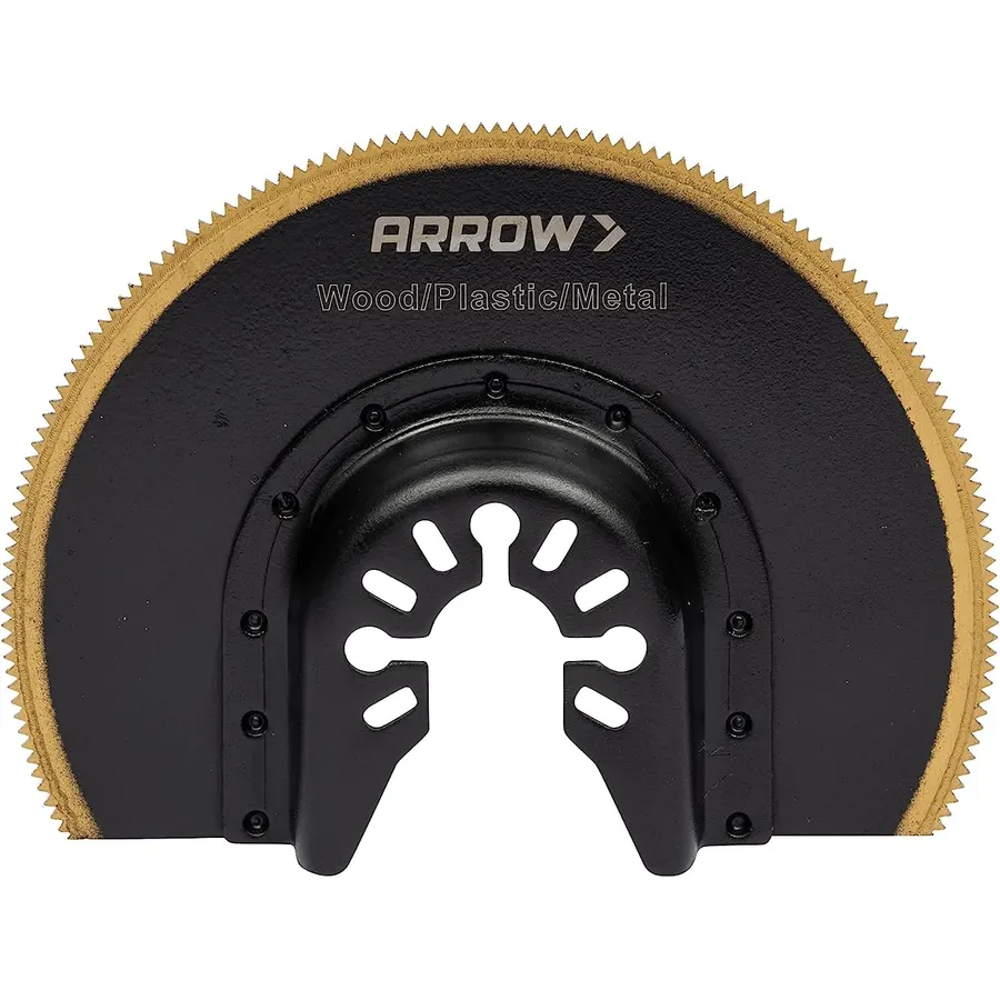 Arrow OSC35CA Titanium Coated Bi-Metal Oscillating Tool Radial Saw Blade for Woodworking, Drywall, PVC, and Metal, 3-1/2 Inch