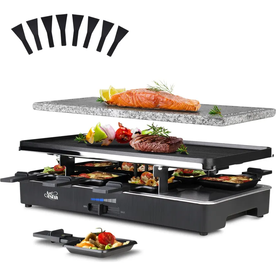 Artestia 1700W Raclette Electric Party Grill for 6–8 People