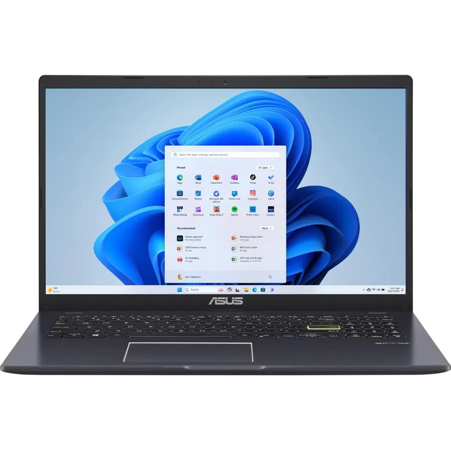 ASUS 15.6” Vivobook Go Slim Laptop, Thin & Portable for Student Study, Intel Dual Core N4500, 4GB RAM, 128GB SSD, Windows 11, Star Black, L510KA-ES04