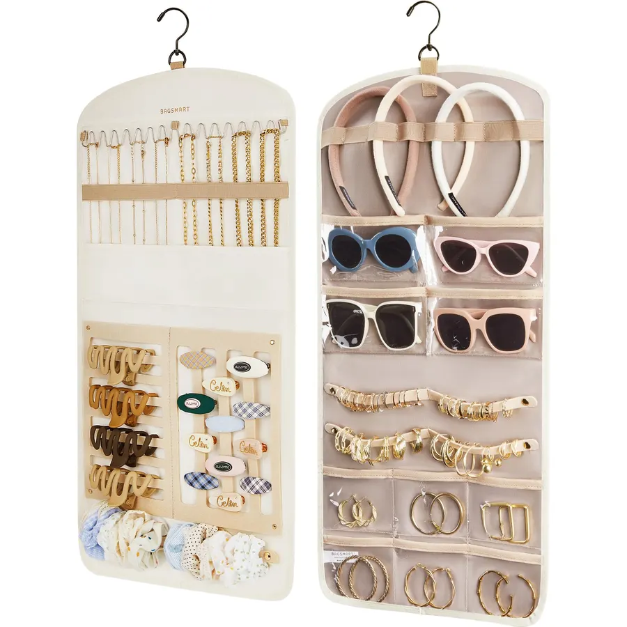 BAGSMART Hanging Jewelry Organizer, Necklace Holder 1 Piece, Large, Black