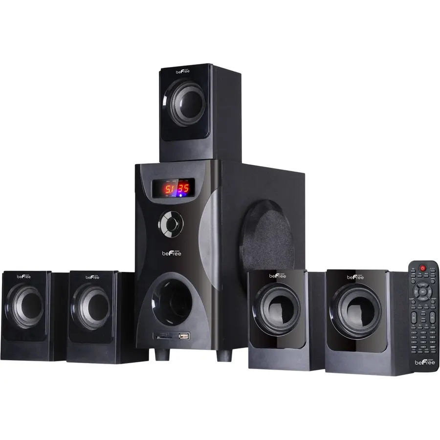 BEFREE SOUND 5.1 Channel Surround Sound Bluetooth Speaker System in Black