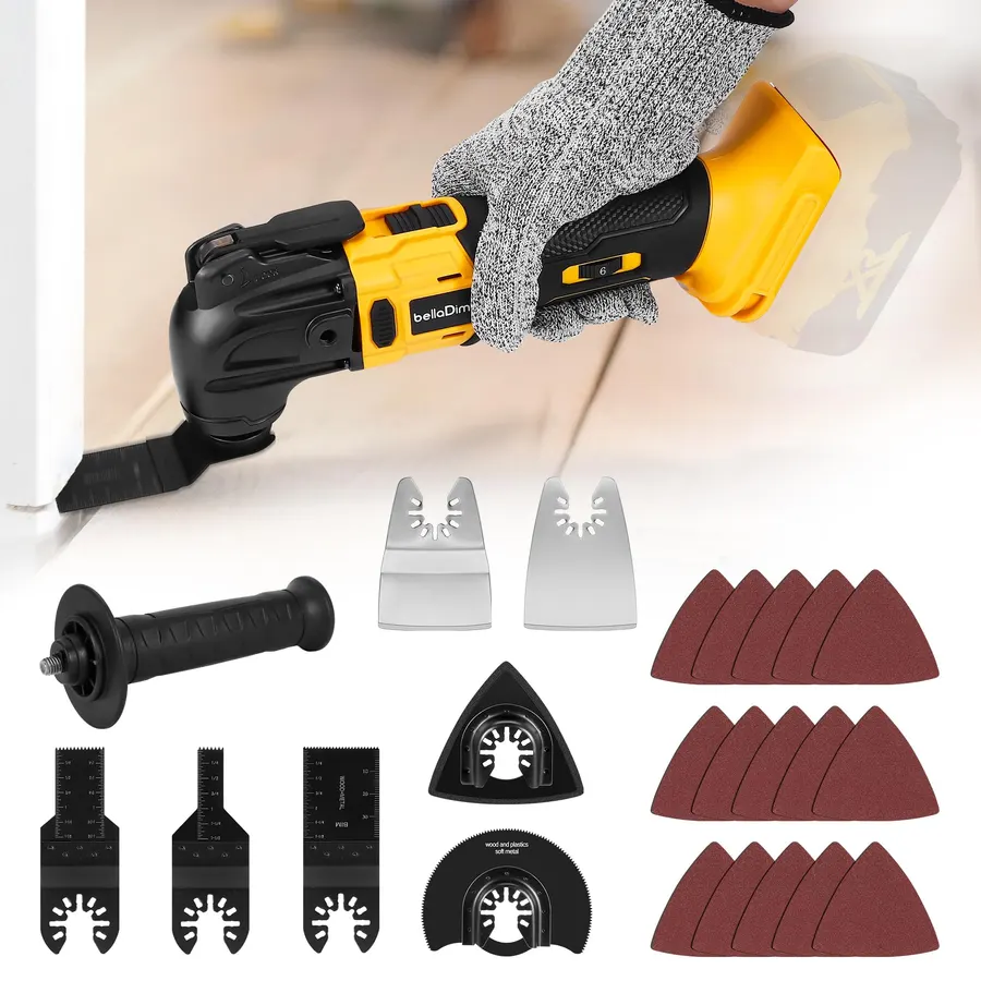 Cordless Oscillating Tool Kit, Compatible with 20V MAX Battery, Brushless Oscillating Multi-Tool, Tool&2SB