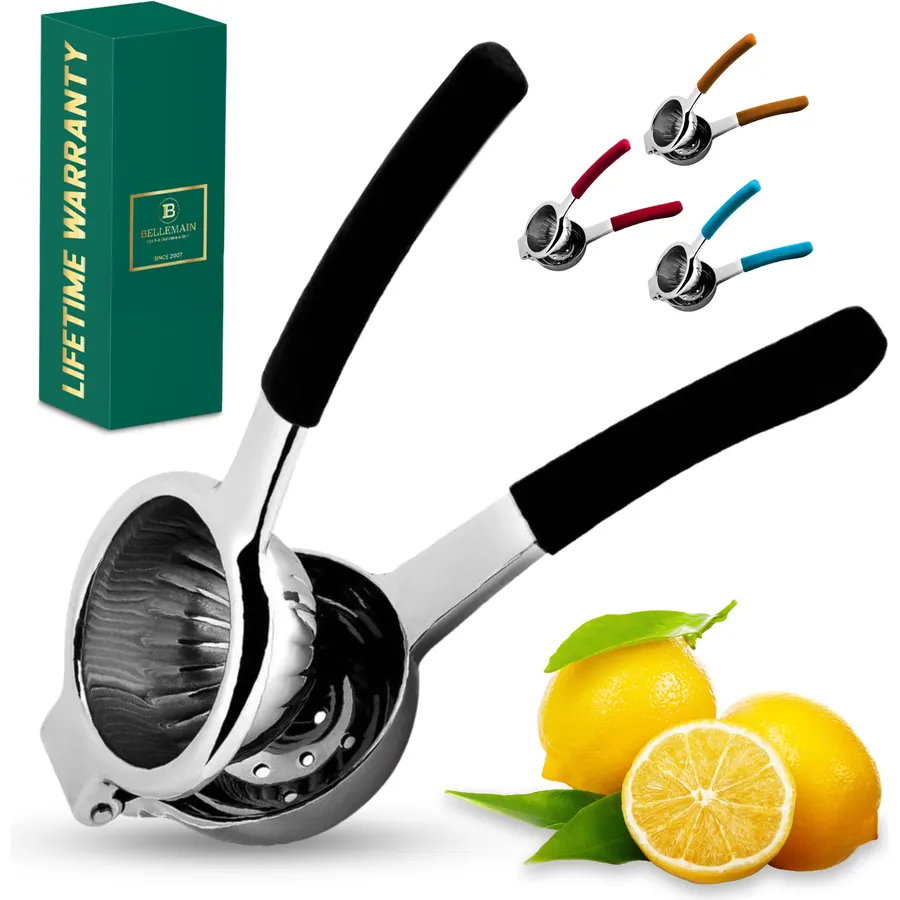Bellemain Metal Lemon Squeezer, Stainless Steel Citrus Juicer, black