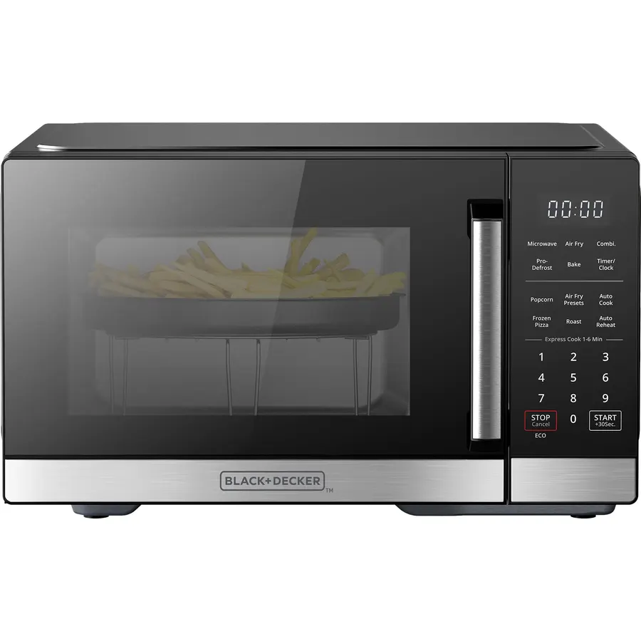 BLACK+DECKER 5-in-1 Microwave Oven Air Fryer Combo, 0.9 Cu.Ft, 900W