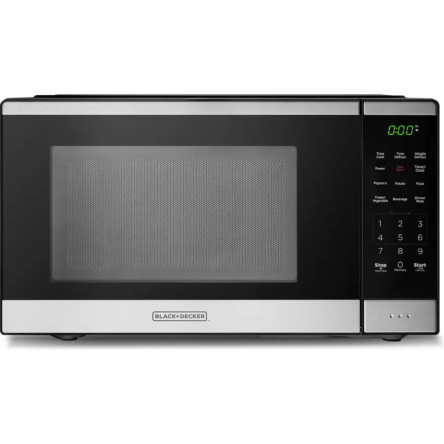 BLACK+DECKER Countertop Microwave Oven 0.9 Cu Ft, 6 Auto Menus, Child Lock, Memory Function, 10 Power Levels, Easy One-Touch Start, Digital Panel, 900W
