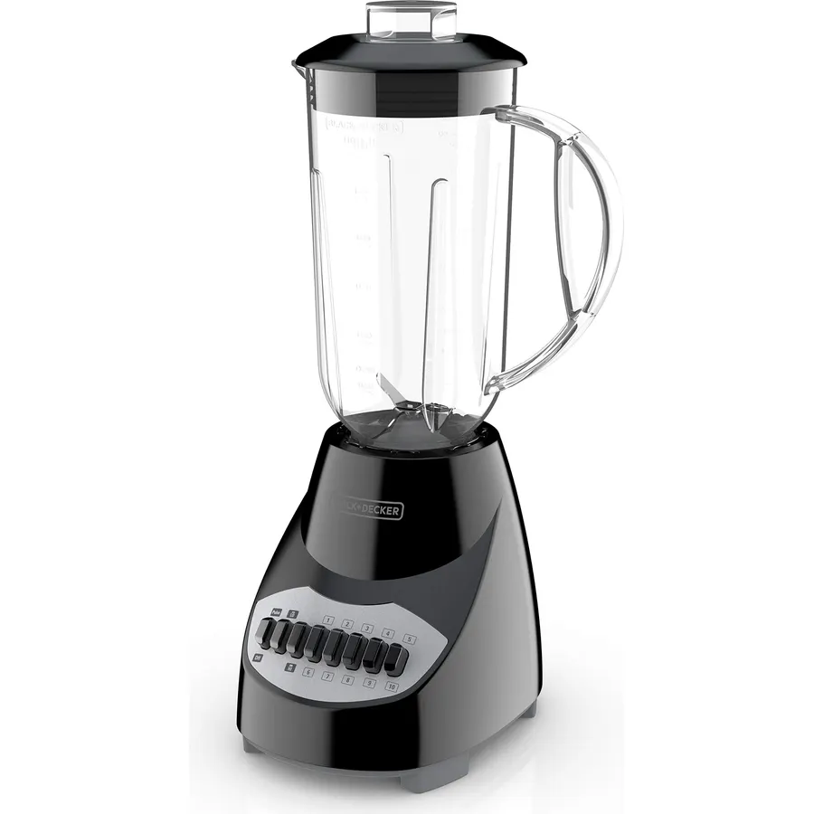 BLACK+DECKER Crush Master Blender, 10-Speeds with Stainless Steel Blades, Black, BL2010BP