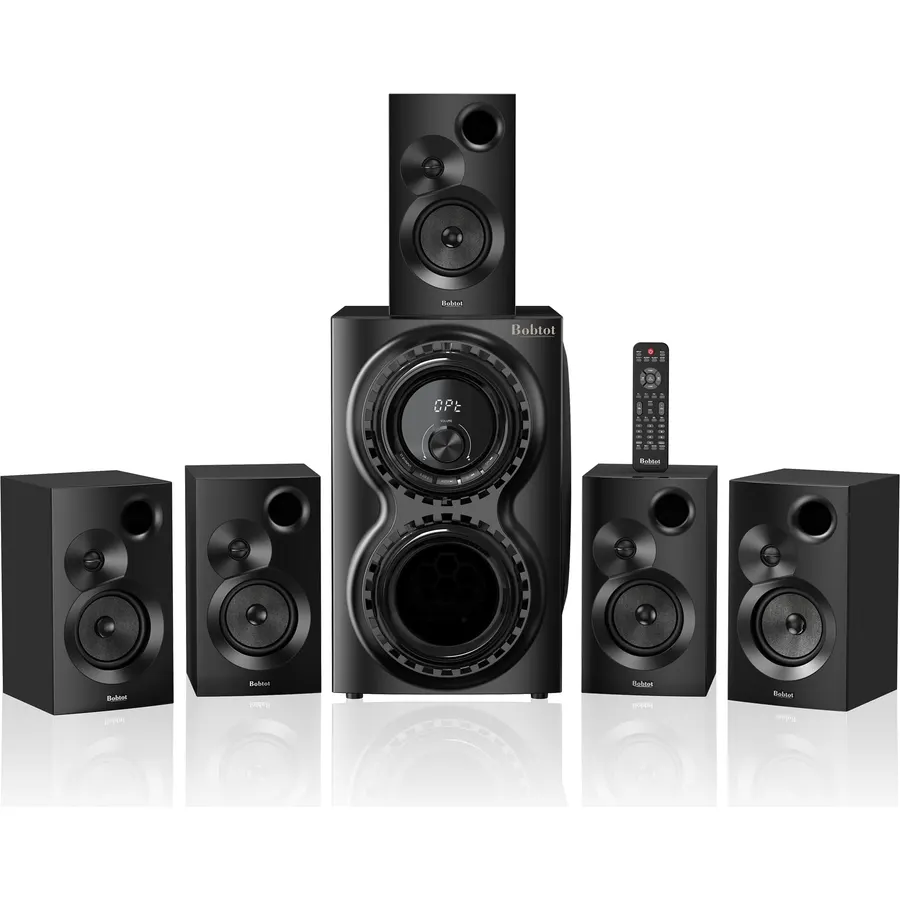 Bobtot 5.1 Home Theater Sound System Wireless Rear Satellite Speakers
