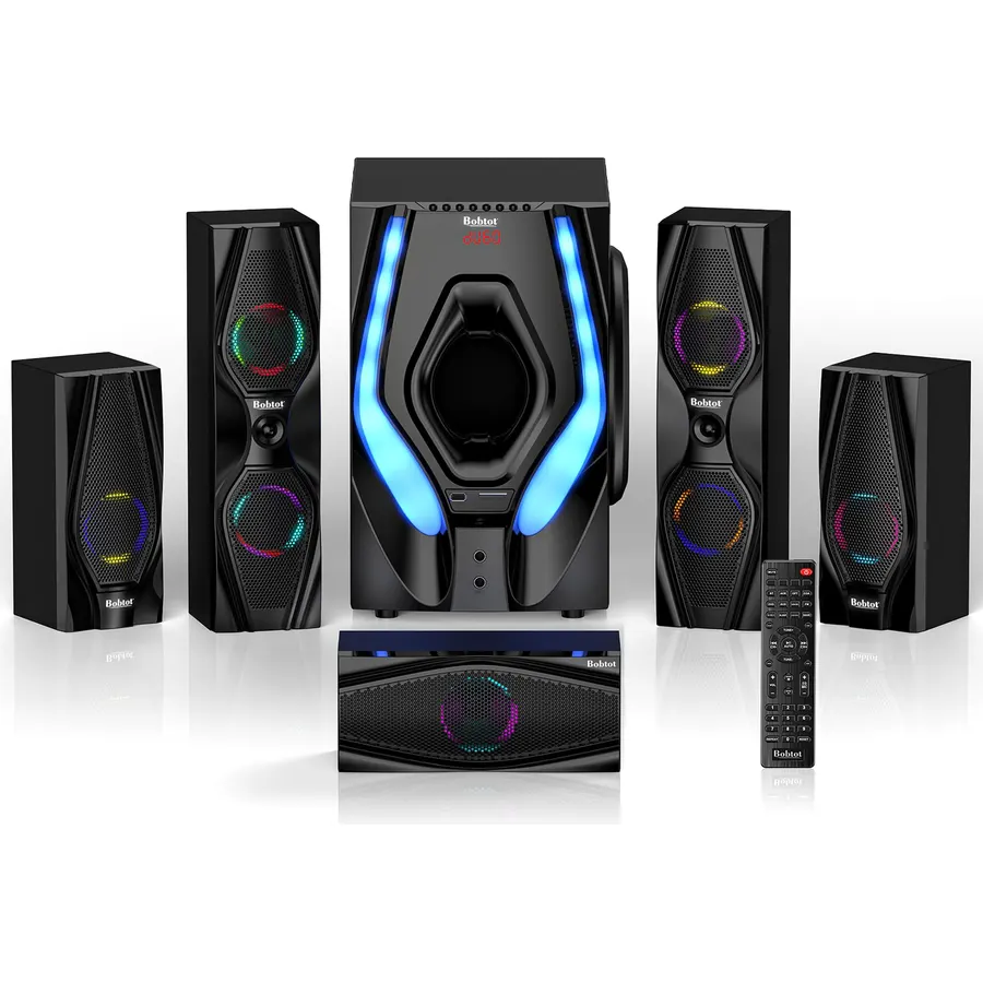 Bobtot Surround Sound Systems 1400 Watts Peak Power Home Theater Speakers