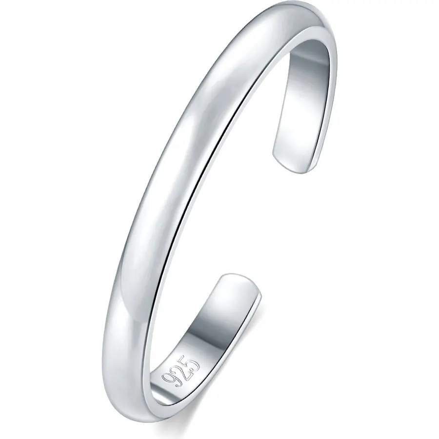 BORUO Toe Rings, 925 Sterling Silver or Waterproof Gold Plated, 2-4mm