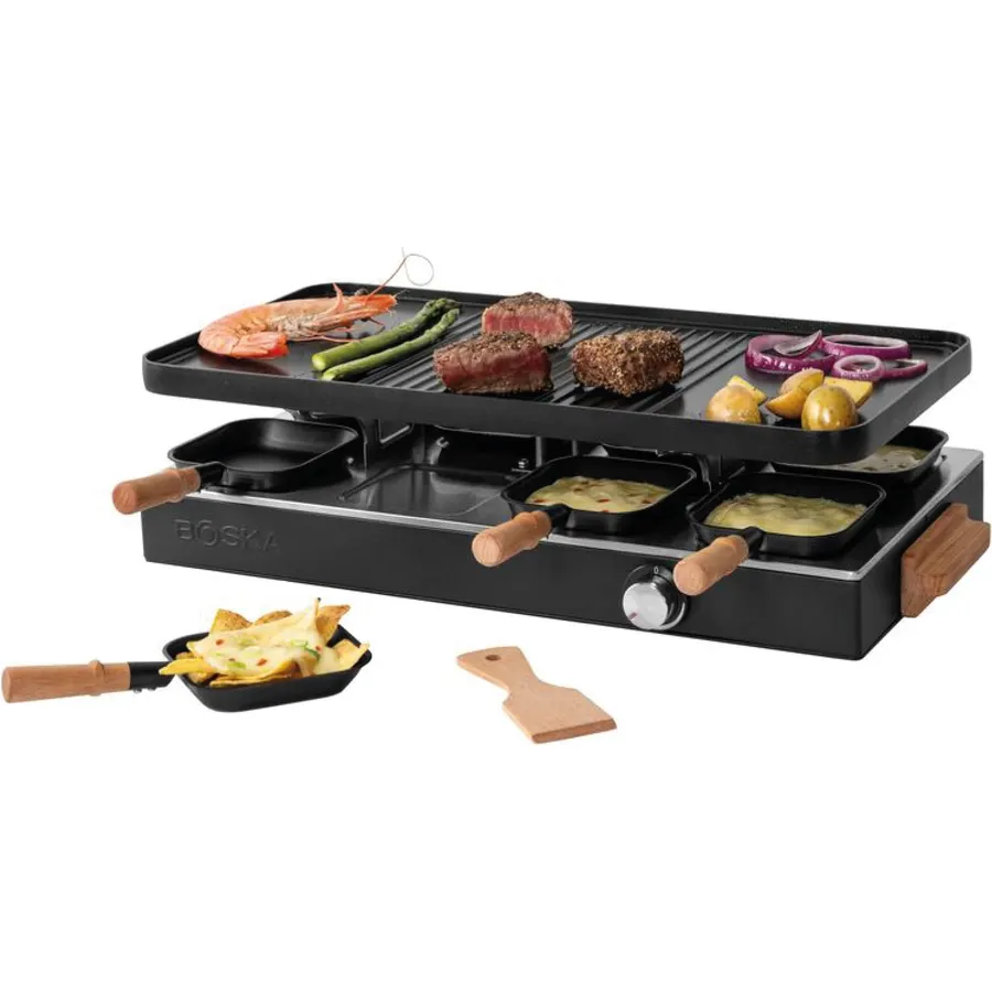 BOSKA Raclette Party - Raclette Grill for 8, Electric Raclette Table Grill