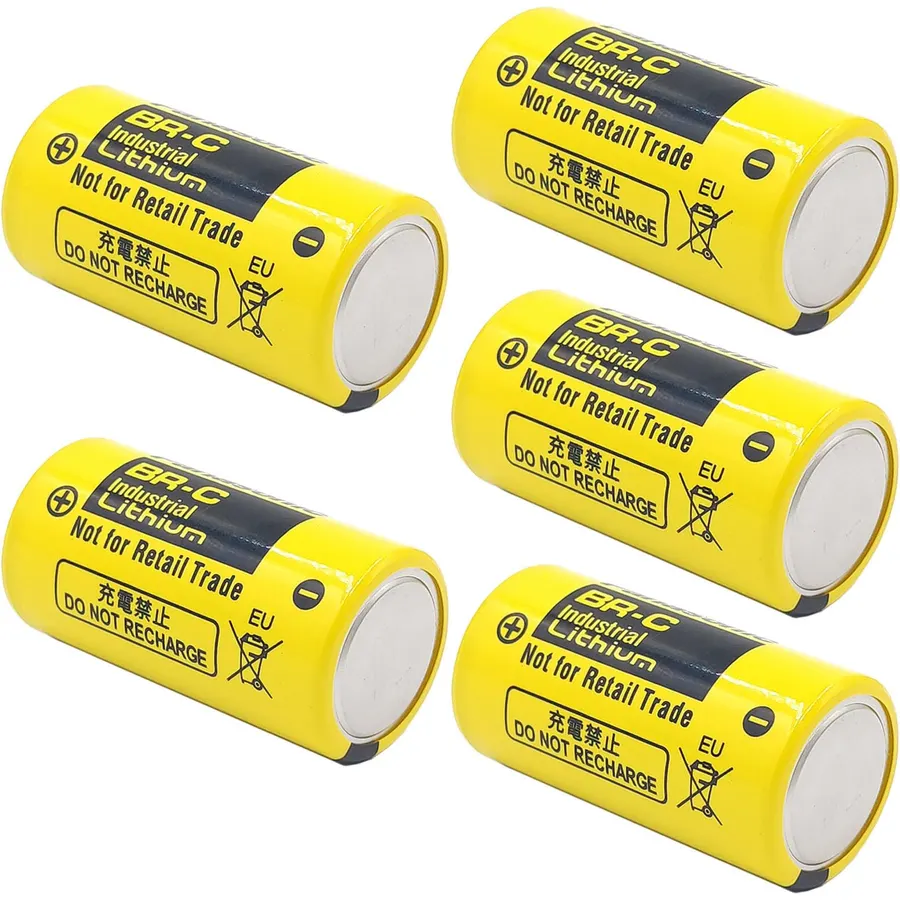 (5 Counts) BR-C 5000mAh 3.0V Battery for A02B-0120-K106 / A98L-0031-0007 / BR26500, Non-Rechargeable