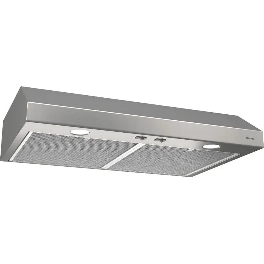 Broan-NuTone BCSD130SS Glacier Range Hood with Light, Exhaust Fan for Under Cabinet, Stainless Steel, 30-inch, 300 Max Blower CFM