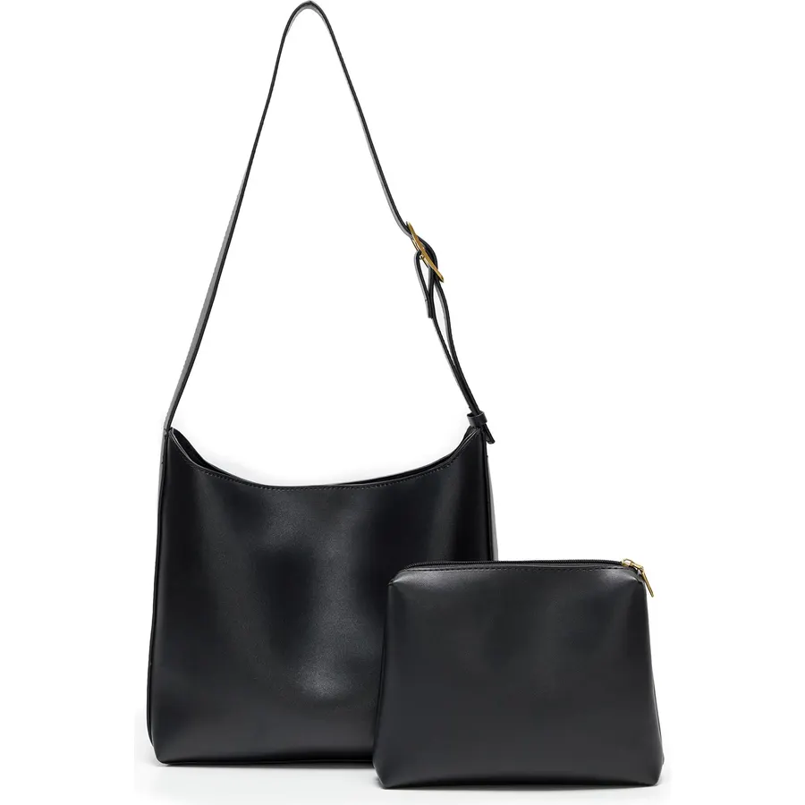 Bucket Bags for Women Medium Vegan Leather Tote with Adjustable Strap Small Pouch Designer Handbags Travel Work Purse