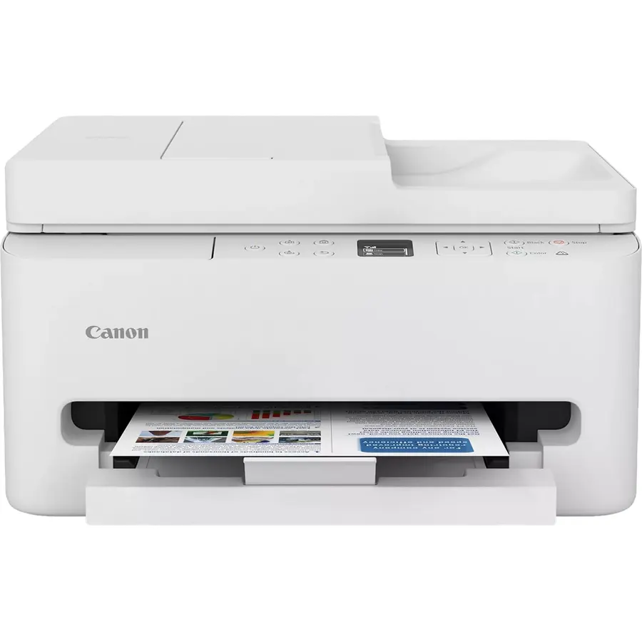 Canon PIXMA TR7120 Wireless Color Inkjet Printer, Duplex Printing, White – Home Printer with Copier/Scanner, Auto Document Feeder, Compact Design, Intuitive Control Panel