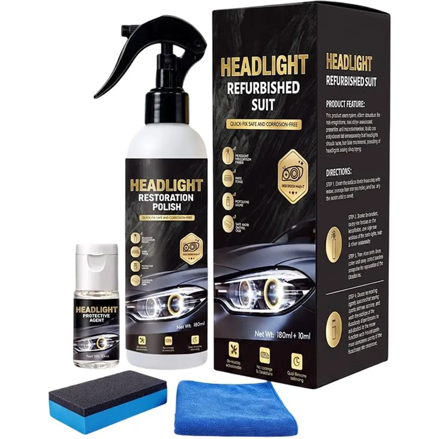 Car Headlight Restoration Kit DIY Manual Cleaner (3)