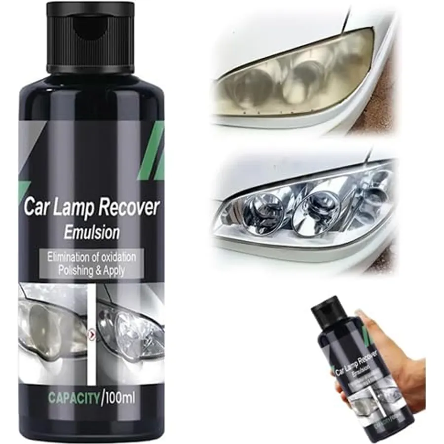 Car Lamp Recover Emulsion - Automotive Headlamp Restoration Fluid Kit,Multifunctional Car Headlight Polishing,Elimination of Oxidation Polishing & Apply for Car Headlights,Restores Sparkle & Clarity