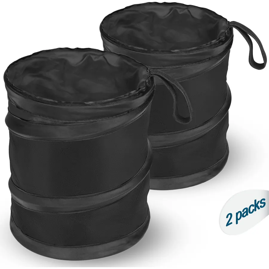 Car Trash Can, 2 Packs Mini Collapsible Pop-up Compact Garbage Can