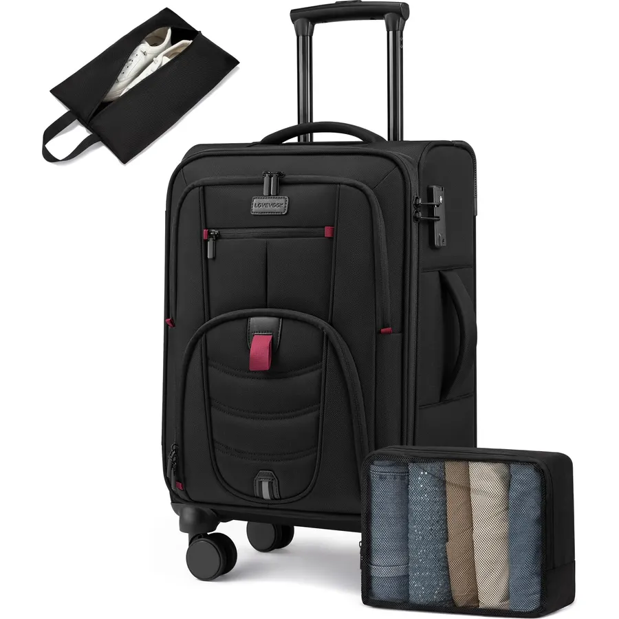 Away Carry-On Luggage, Softside Suitcase with Spinner Wheels