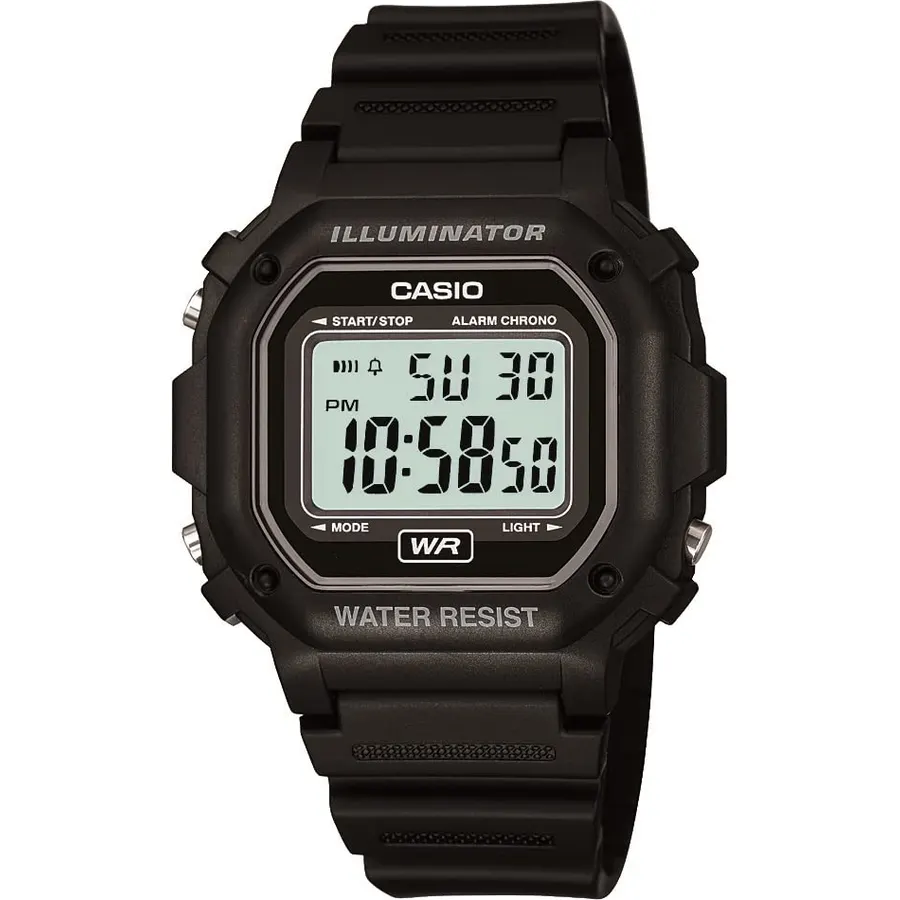 Casio F108WH Series | Men's Digital Watch | Illuminator | Water Resistant | LED Light | Daily Alarm | 1/100 SEC Stopwatch | 3 Hands (HR, Min, SEC) | Date/Day Display | Daily Alarm | 7 Year Battery