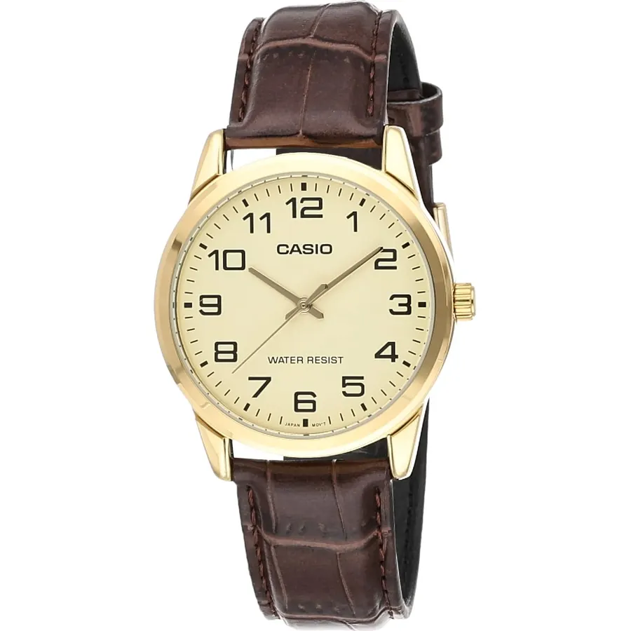 Casio Men's Mtp-v001gl-9b Quartz Watch with Genuine Leather