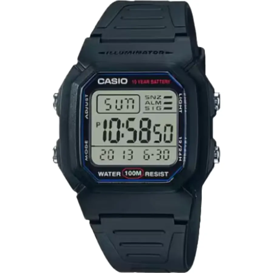 Casio W735H Series | Men’s Digital Watch | 1/100 SEC Stopwatch | Countdown Timer | Super Illuminator LED Light | 100 M Water Resistance | Daily Alarm | Auto Calendar | Dual Time | 10 Yr Battery