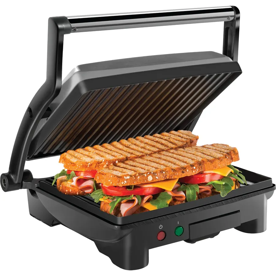 Aigostar 1000W Panini Press Sandwich Maker with Non-Stick Coated Plates