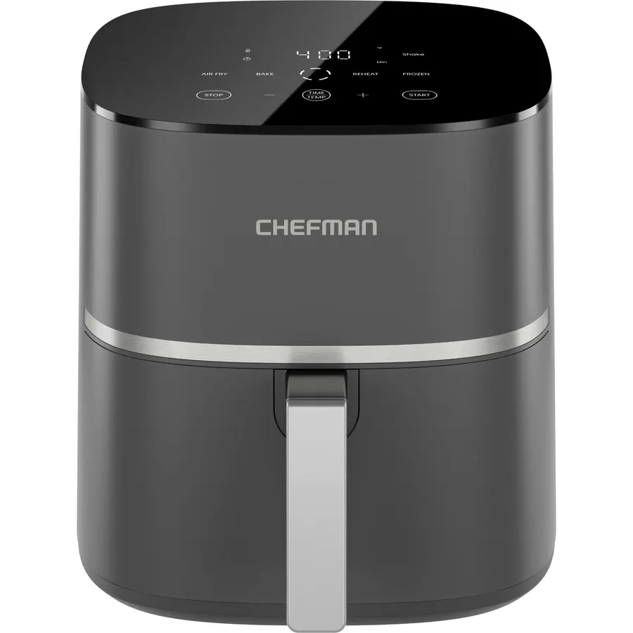 Chefman TurboX 4-in-1 Air Fryer, 5-Quart Airfryer for Extra Crispy Chicken, Fries, Wings, and More, Air Fry, Bake, Reheat, and Frozen Functions, Digital Touch Controls, Dishwasher Safe