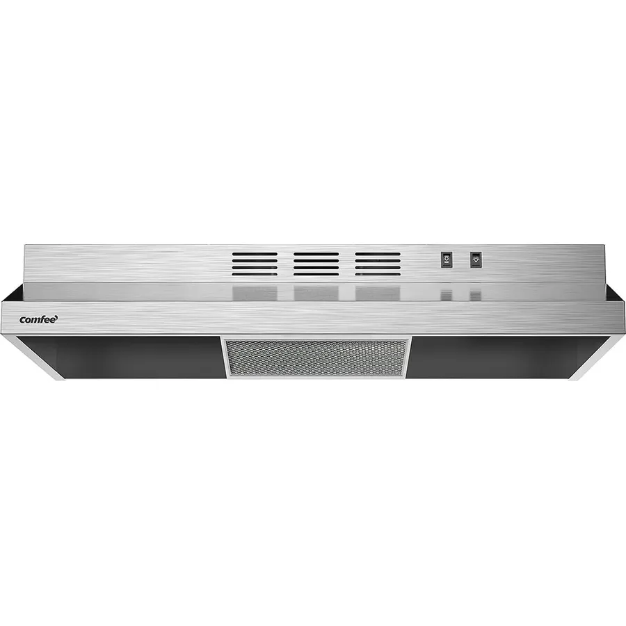 VIKIO HOME Under Cabinet Range Hood 30 Inch, 1200 CFM Dual-Motor Kitchen Vent with LED Lights, Button Control, Ducted Vent Hood, Reusable 5-Layer Aluminum Filters, Stainless Steel