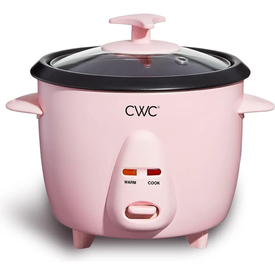 COOK WITH COLOR 6 Cup Rice Cooker 300W - Effortless Cooking and Perfectly, Cooks 3 Cups of Raw Rice for 6 Cups of Cooked Rice, Pink