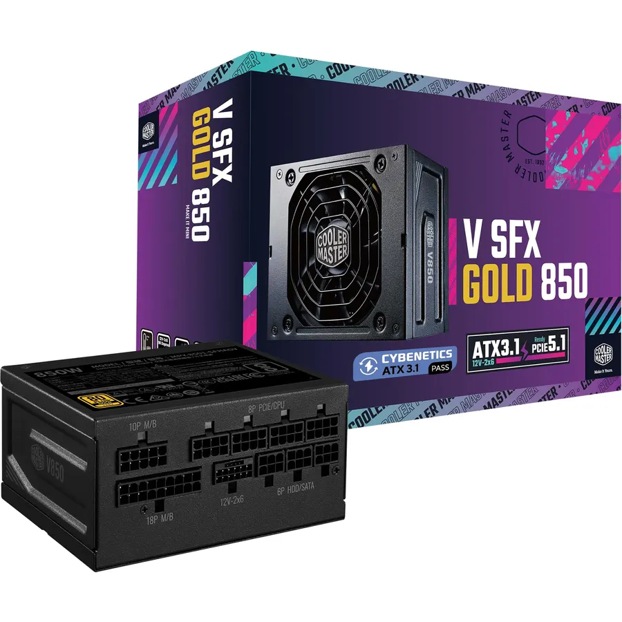 Cooler Master V750 SFX Gold ITX SFF Power Supply, PCIe 5.1 Ready