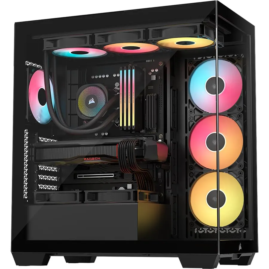 CORSAIR Frame 4500X RS ARGB Panoramic Mid-Tower PC Case – 3X Pre-Installed Fans, High Airflow, Modular Design, GPU Anti-Sag, Reverse Connection Motherboard Compatible – White