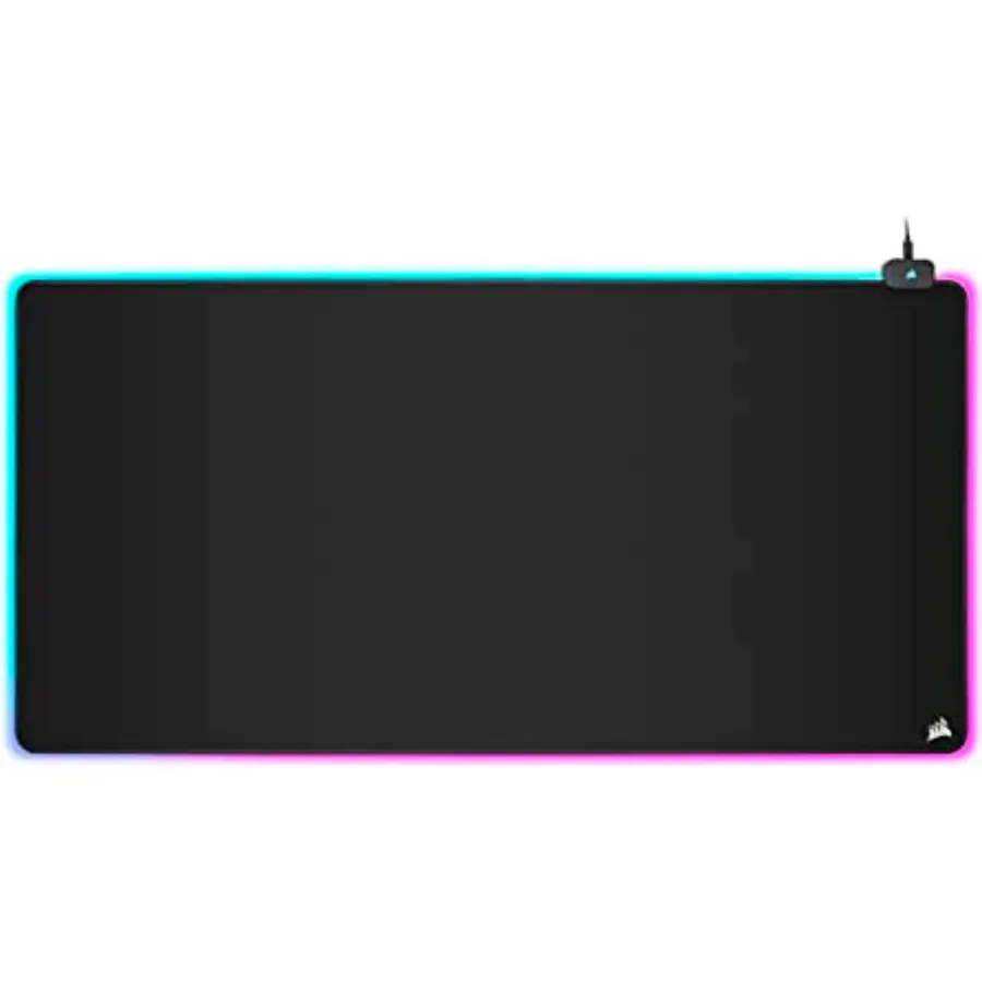 Corsair MM700 RGB Extended 3XL Cloth Gaming Mouse Pad/Desk Mat - Massive 1,220mm x 610mm (48” x 24”) Cloth Surface, 360° Three-Zone RGB Lighting, Two USB Ports - Black