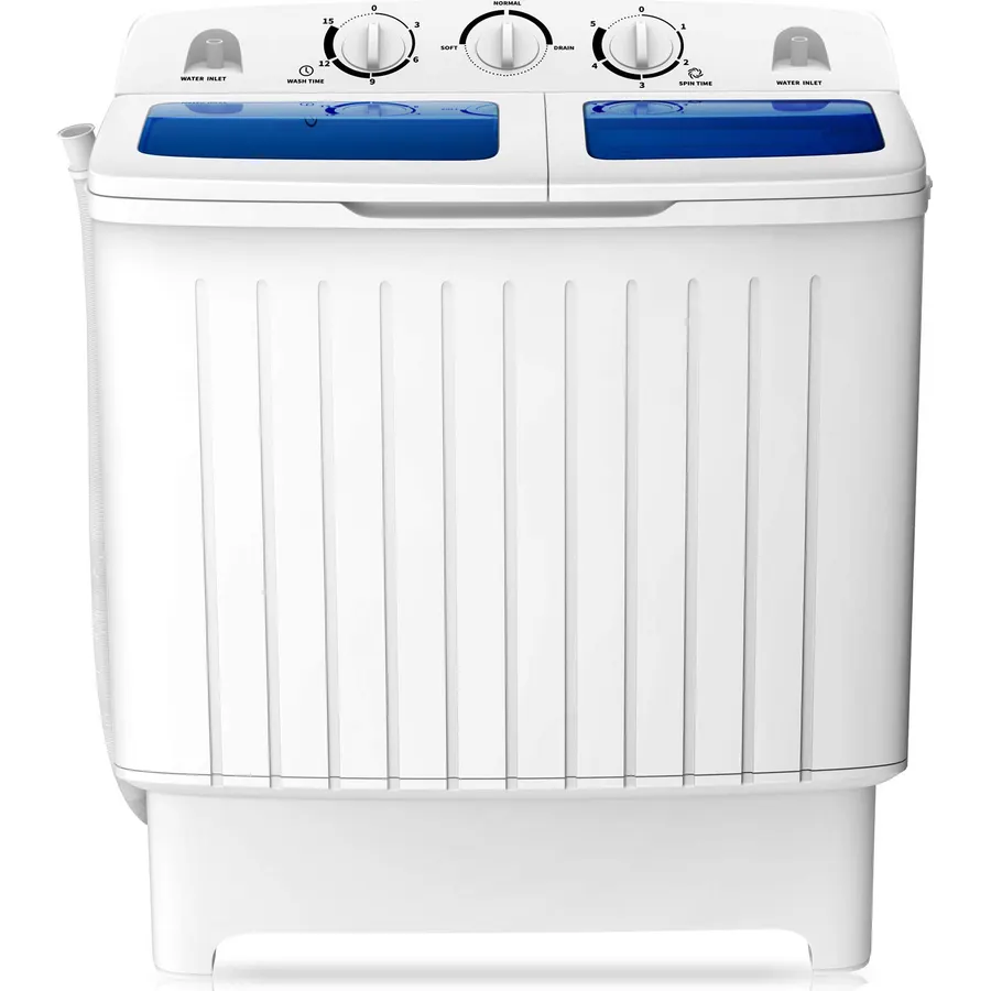 COSTWAY Portable Washing Machine, 12Lbs Washer and 8Lbs Spinner, Blue+White