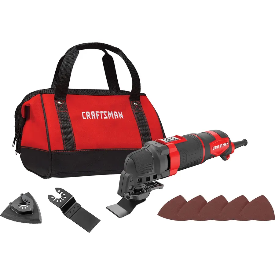 DEWALT Oscillating Tool, 3-Amp, Corded, Includes Wood Blades, Sandpaper and Tool Bag (DWE315K)