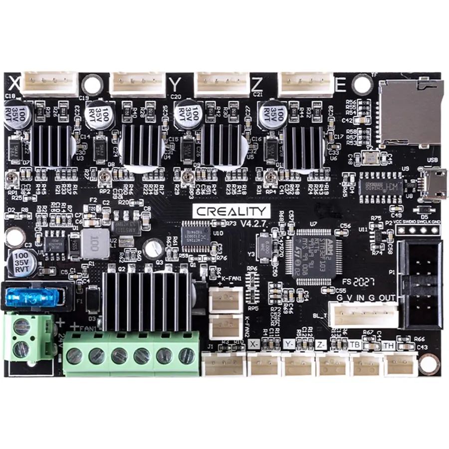 Creality Ender 3 Silent Motherboard, High Performance 32 Bit 3D Printer Noiseless Mother Board V4.2.7 with TMC2225 Driver Marlin for Ender 3, All-Round Heat Dissipation Assembly and Use Easily
