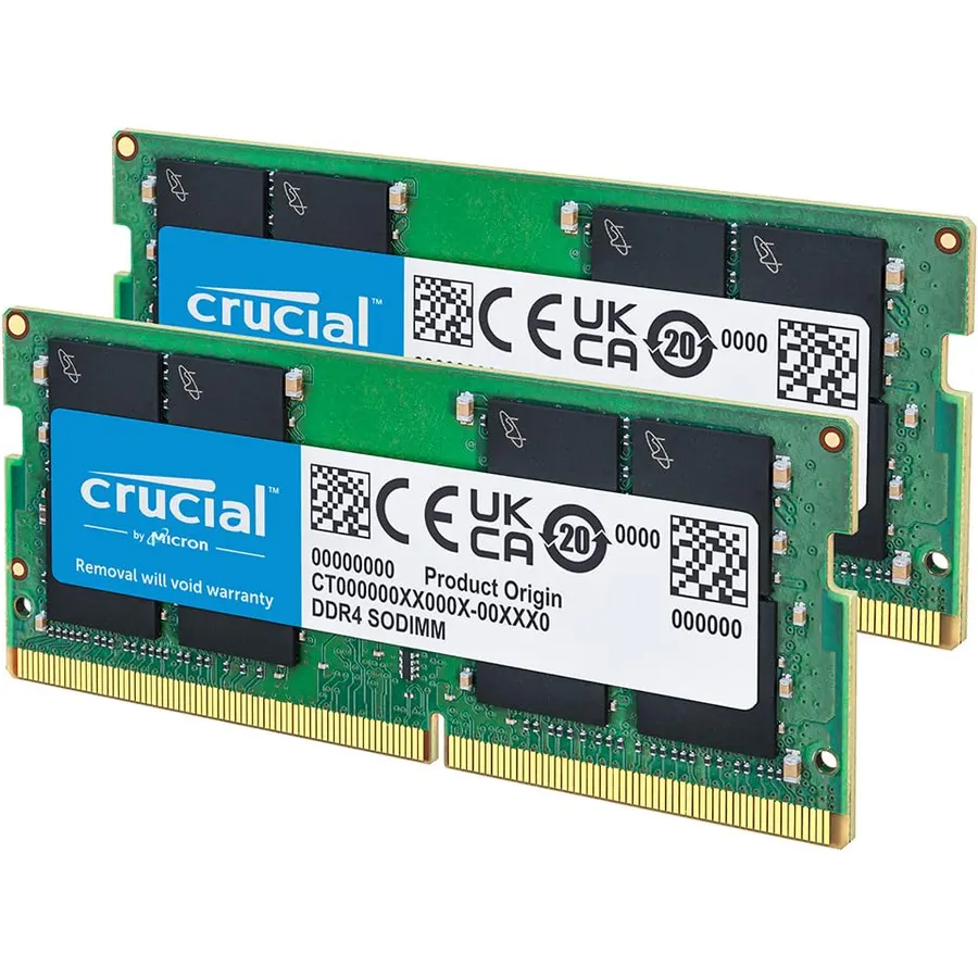 Crucial 64GB DDR4 RAM Kit (2x32GB), 3200MHz (PC4-25600) CL22 Laptop Memory, SODIMM 260-Pin, Downclockable to 2933/2666MHz, Compatible with 13th Gen Intel Core and AMD Ryzen 7000 - CT2K32G4SFD832A