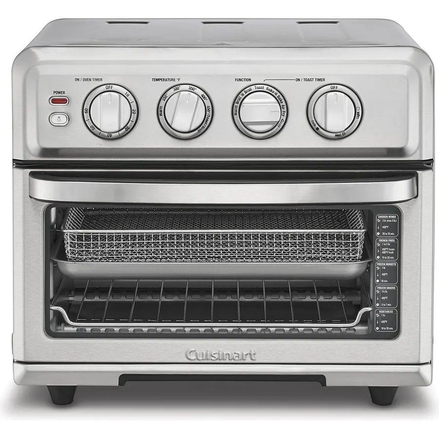 Cuisinart Air Fryer Toaster Oven, 1800W, 8-in-1 with Air Fry, Convection, Broil & Warm, 0.6 Cubic Feet, 60-Minute Timer, TOA-55WM, Stainless Steel
