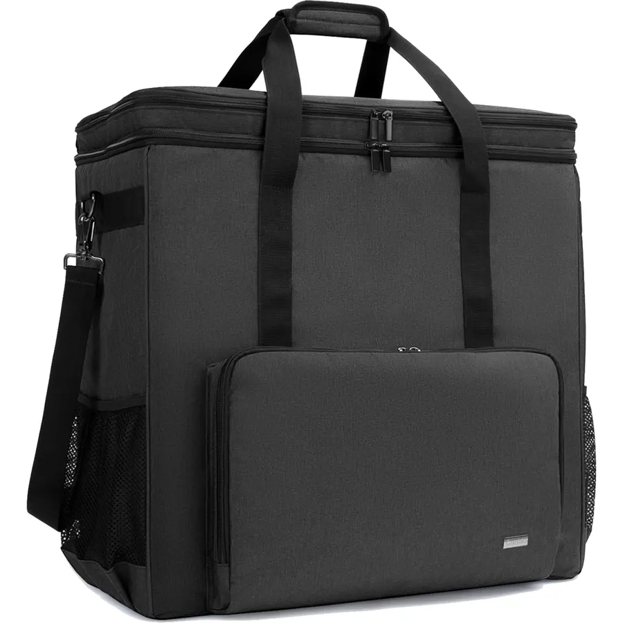 CURMIO Double-Layer PC Carrying Case, Computer Travel Bag for Tower, Black