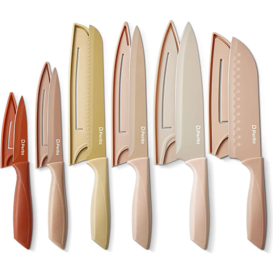 D.Perlla Knife Set,12 PCS kitchen knife set,Stainless Steel,Multicolor