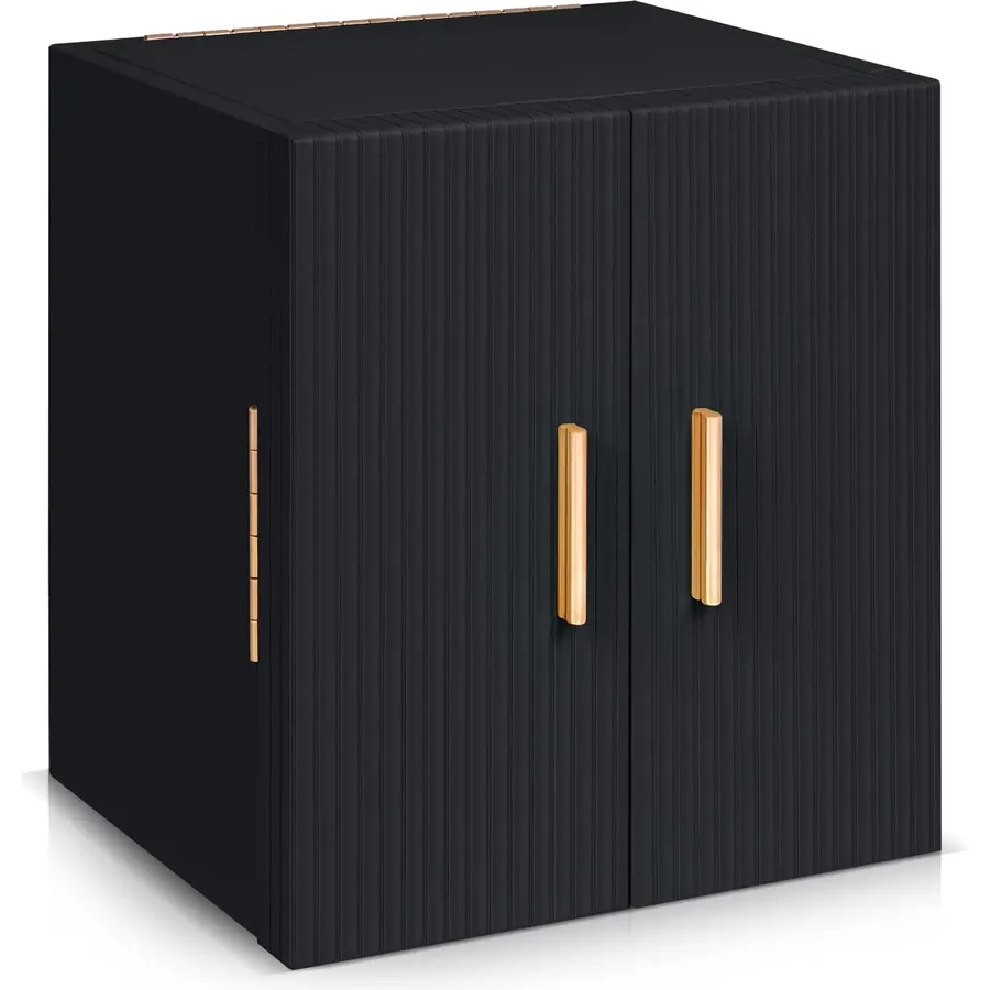 Dajasan Large Jewelry Box for Women, Jewelry Organizer Box with 3 Drawers, Jewelry Storage Organizer with Mirror for Necklace Ring Bracelet Watch, Gift Idea, 8.7 x 7.5 x 9.8 Inches (Black)