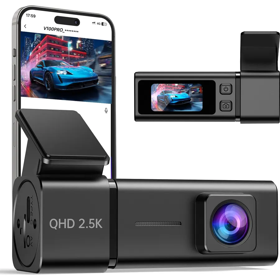 Dash Cam Front Camera for Cars, 2.5K WiFi Dash Cam, 1.47" Screen, 256GB Max