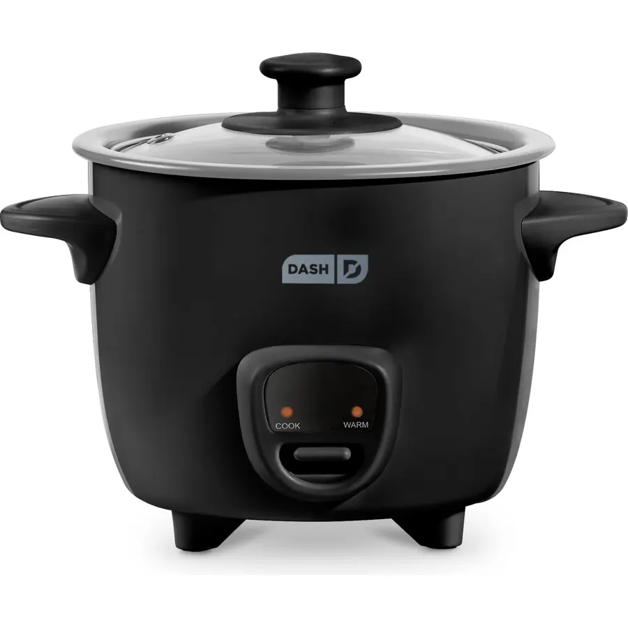 Dash Mini Rice Cooker, 2-Cup Removable Ceramic Nonstick Pot, Black