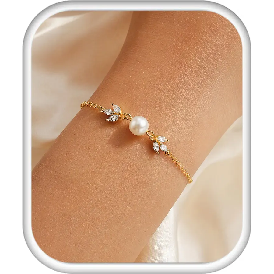 DAYANEY Pearl Bracelets for Women Gold Bracelet Silver Pearl Jewelry