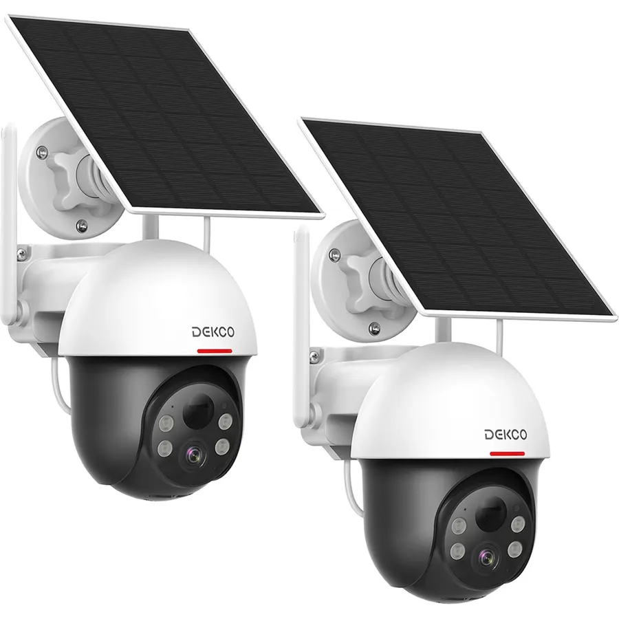 Septekon 2K Security Cameras Wireless Outdoor 4 Pack, Solar Battery Powered Camera with Two Spotlights, PIR Motion Detection Siren, Color Night Vision, 2-Way Audio, IP66 Waterpoof