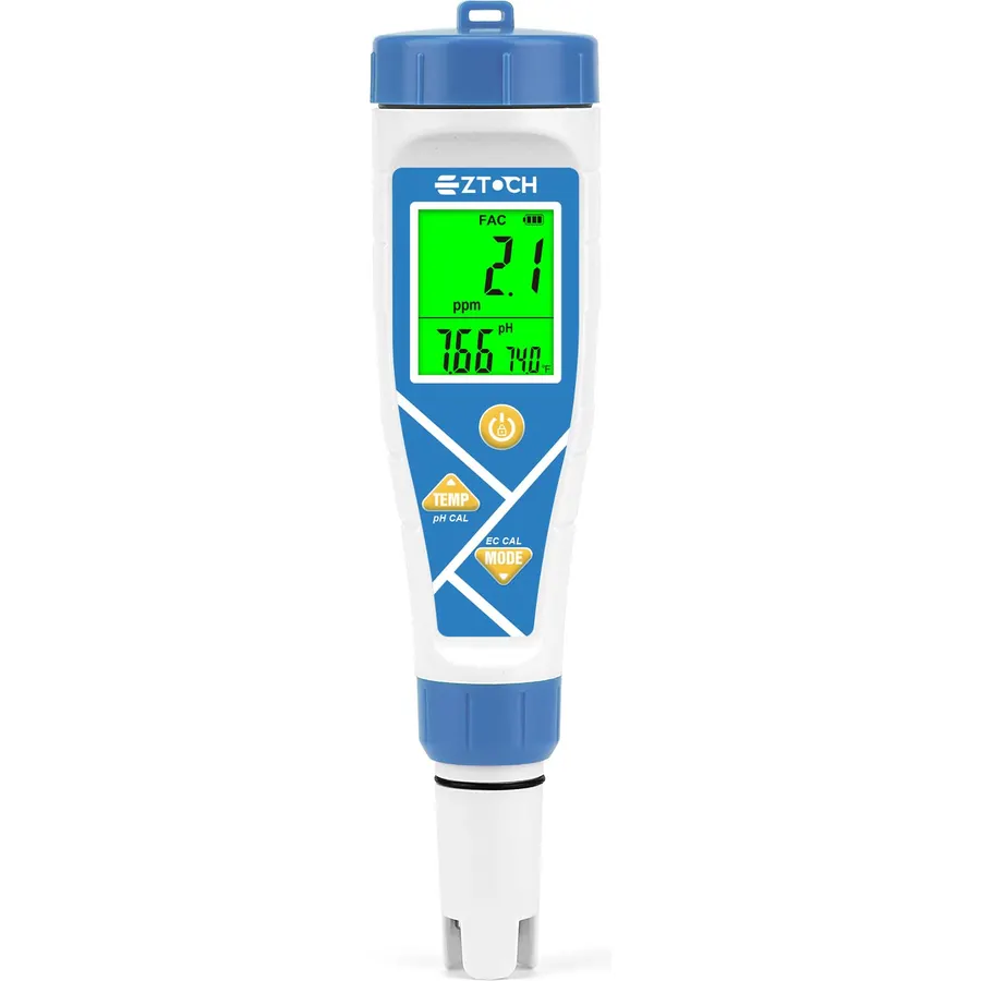 Pool Salinity pH Tester Hydrogen Water Tester, 7 in 1 pH Salt ORP