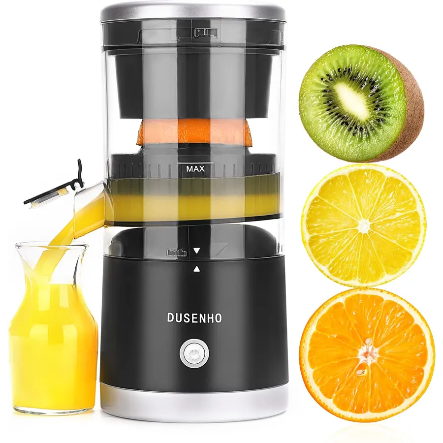 DUSENHO,Electric Juicer Rechargeable - Citrus Juicer Machines with USB and Cleaning Brush Portable Juicer for Orange, Lemon, Grapefruit