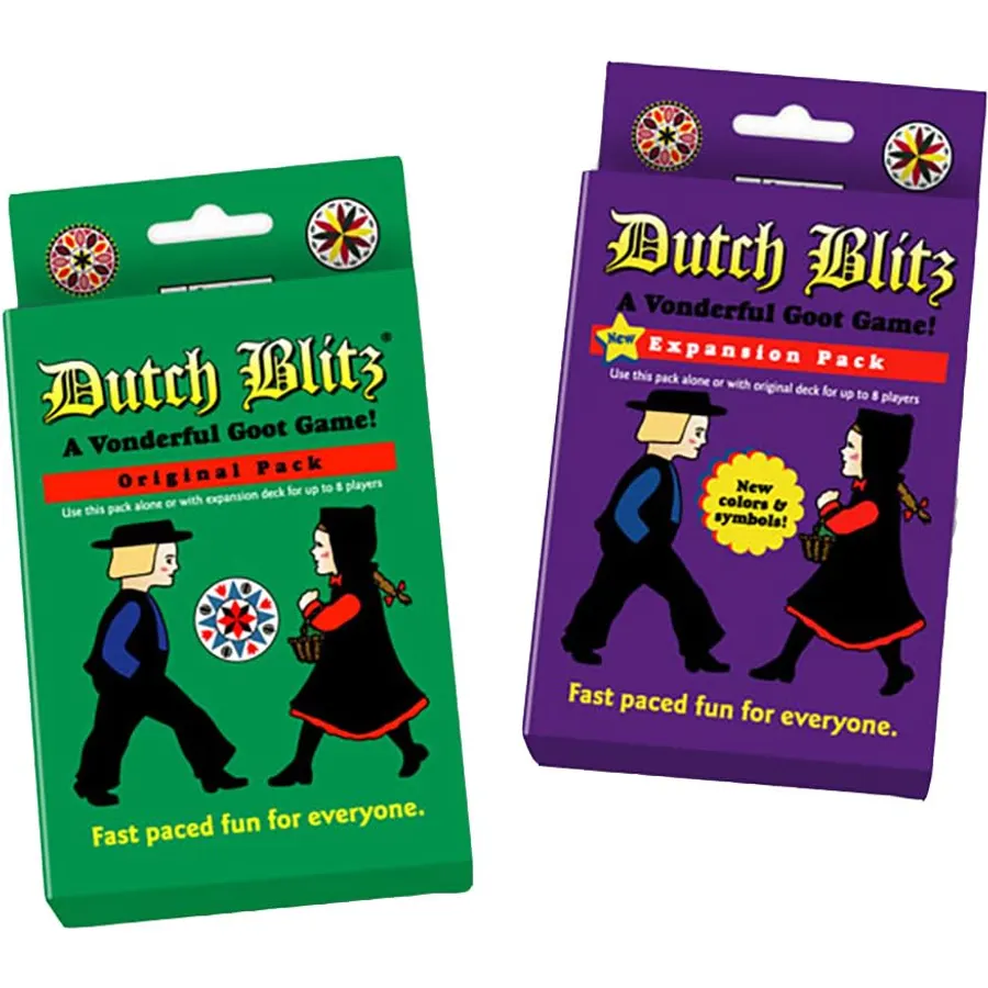 Dutch Blitz Original & Purple Expansion Set, 8 Player Card Game Bundle
