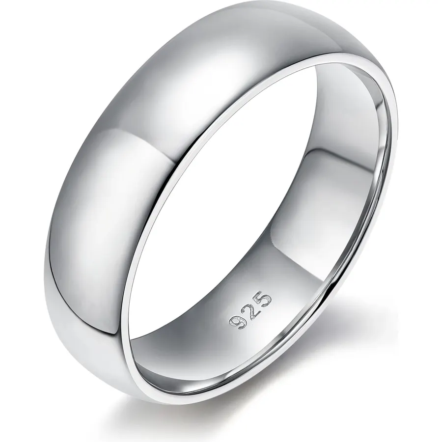 EAMTI 2/4/6mm 925 Sterling Silver Ring Wedding Bands