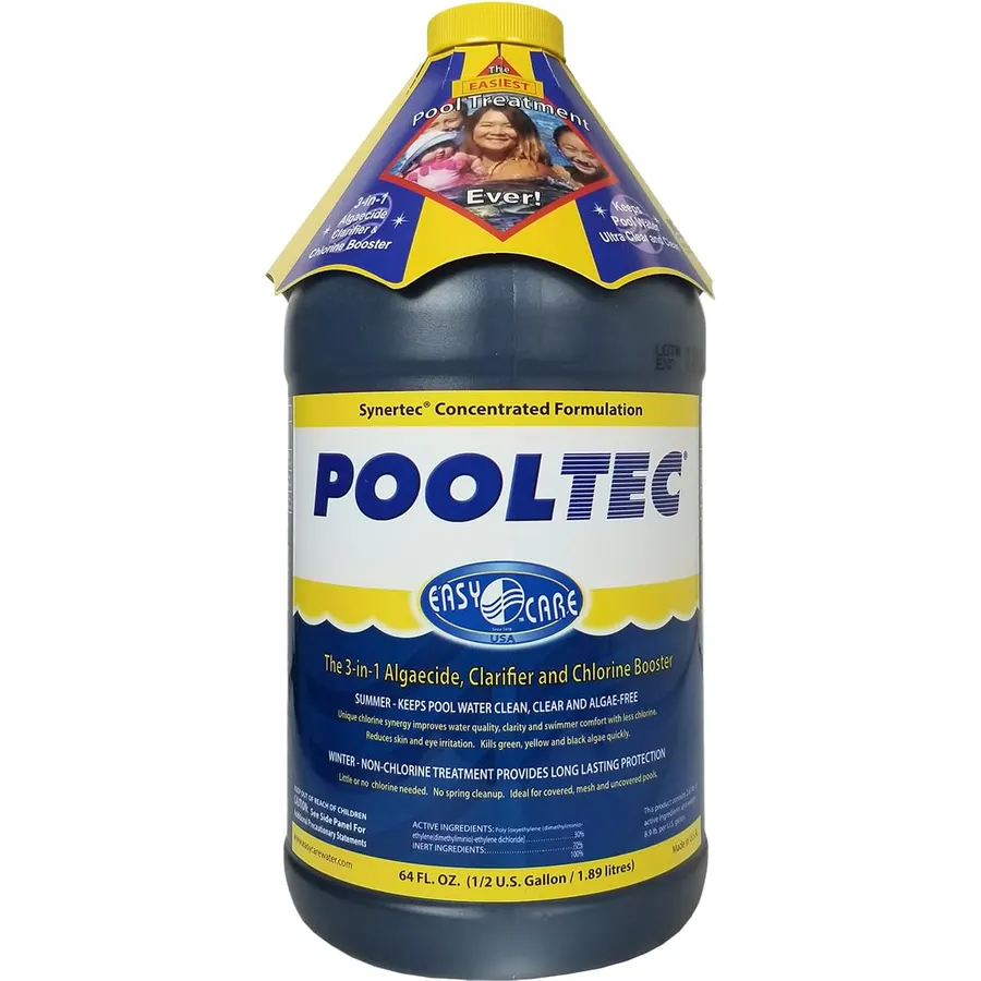 EASYCARE 30064 Pooltec Algaecide, Clarifier and Chlorine Salt Cell Booster, 64 Fl. Oz Bottle